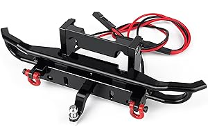 DEWOKI Rear Bumper with Trailer Hitch Hooks for 1/18 RC Crawler TRX4M Bronco Upgrade