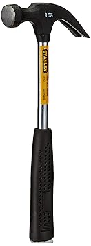 STANLEY 51-152 Claw Hammer with Steel Shaft-220 gms (Black and Chrome)