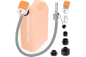 Fuel Transfer Pump with Auto-Stop,3.8 GPM Flow, 51'' Heavy Duty PVC Hose, Battery or USB Powered Gas Can Pump with 4 Can Adap