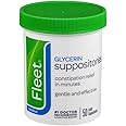 Fleet Laxative Glycerin Suppositories for Adult Constipation, 50 Count, 12 Pack