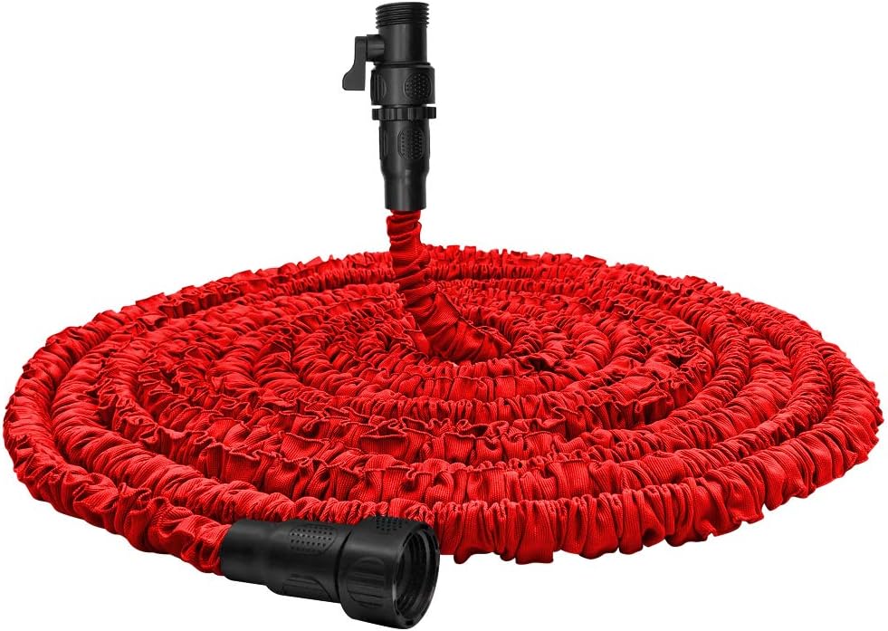 Garden Hose, Water Hose, Flexible Pocket Expandable Garden Hose with 3/4" Fittings, Triple-layer Core, Flexi Expanding Hose for Outdoor Lawn Car Watering Plants (Red, 23FT)