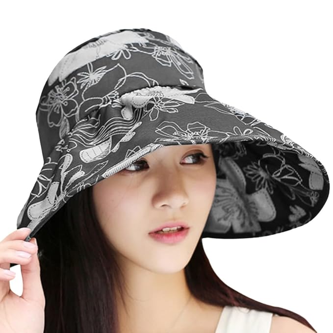 Amazon レディース 日よけ帽子 おしゃれ サンバイザー 自転車 つば広