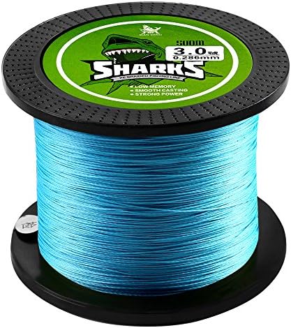 Handing Braided Fishing Line 4 Strands Super Strong PE Fishing Line for Saltwater and Fresh Water Surf Fishing Blue 500m/547yd 14-80lb Fishing Tackle