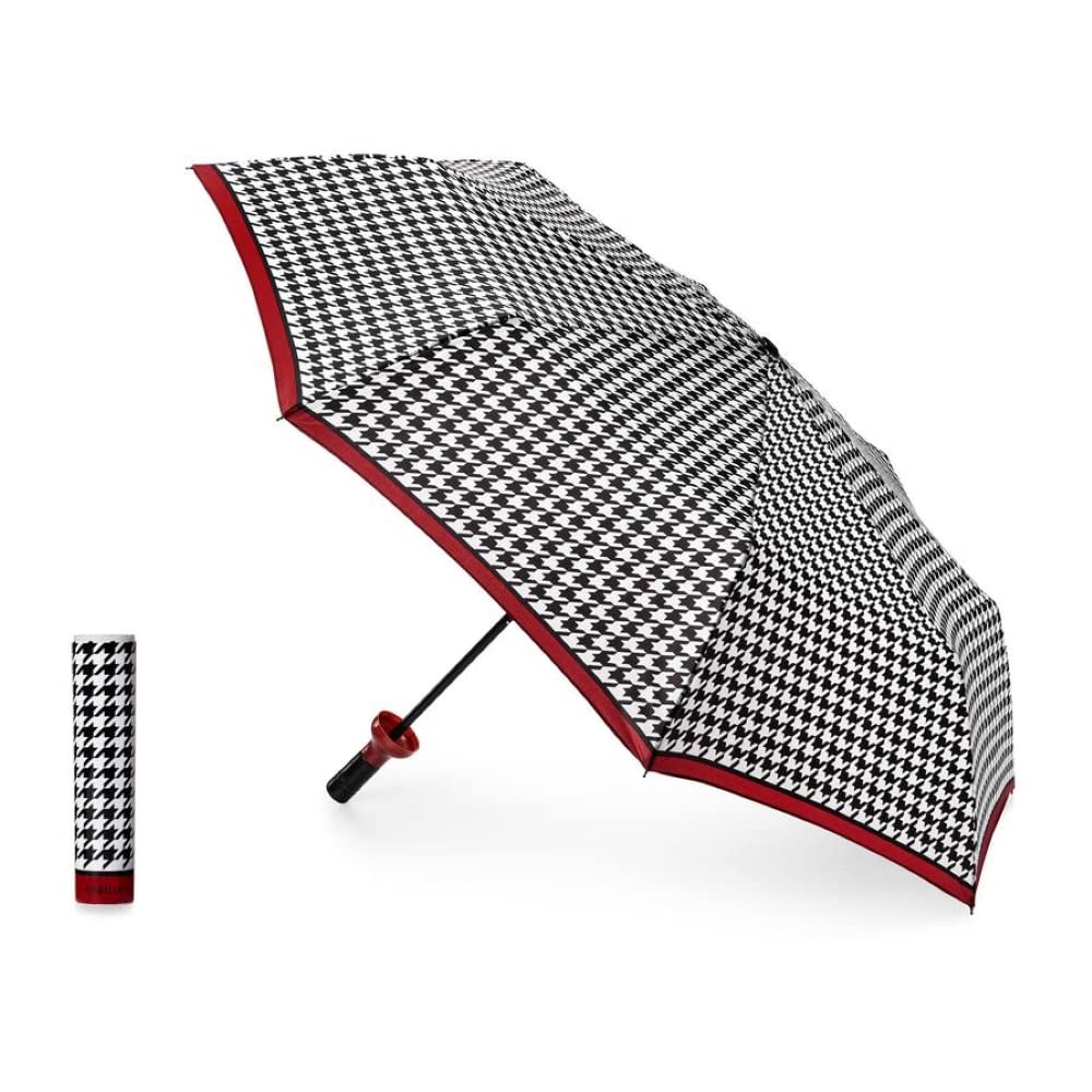 VINRELLA Wine Bottle Umbrella, Umbrellas for Rain - Portable and Compact, Waterproof and Windproof, UV Blocker, Houndstooth