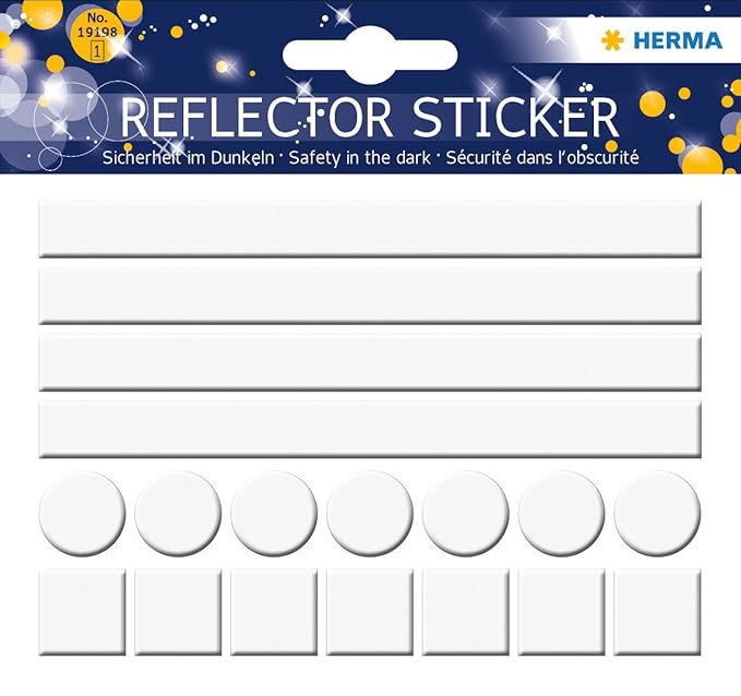 Herma 19198 Reflektor (Aufkleber Neutral, permanent haftend, für Kinder & Erwachsene)