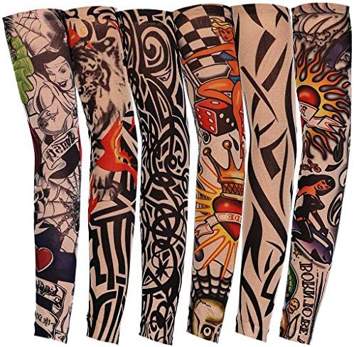 Best Gift!!! Cathy Clara 7Pcs Nylon Elastic Temporary Tattoo Sleeve Designs Body Arm Stockings Tatoo Cool