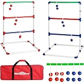 Ladder Toss Outdoor Game Set - Win SPORTS Indoor Ladder Ball Toss Game with 6 Weighted Bolos, Carrying Case and Sand Weighted PVC Piping,Games for Adults, Kids, Family