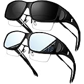 KANASTAL Fit Over Glasses for Men Women Polarized UV400 Protection Fashion Wrap Around Shades