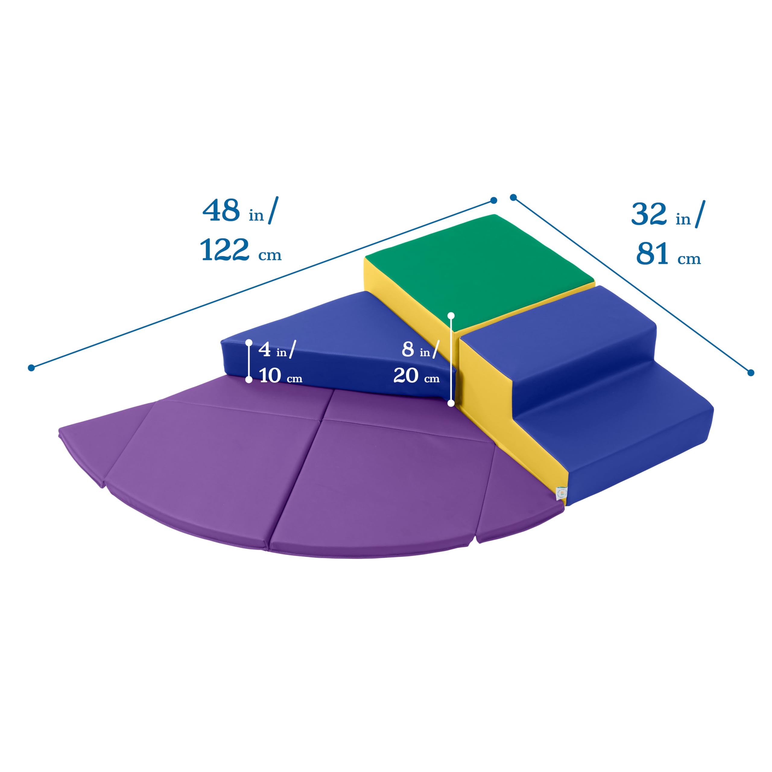 ECR4Kids SoftZone Junior Adventurer's Summit Step, Corner Climber, Assorted, 4-Piece