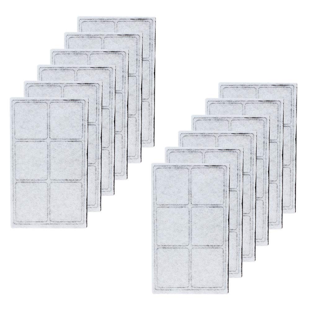 DingGreat 12Pcs Replacement Filters for Pet Fountains, Activated Carbon, Removes Bad Tastes, Odors, Debris, Hair, Saliva, Chlorine, Sediment, VOCs