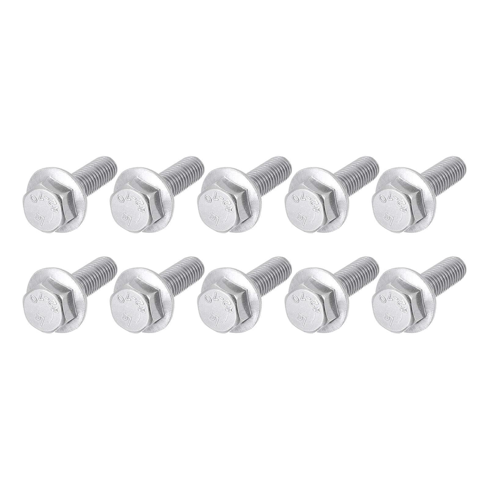 METALLIXITY Flange Hex Head Bolts (M6x25mm) 50pcs, Hexagon Bolt Fully Thread Screw - for House Construction Hardware Fasteners