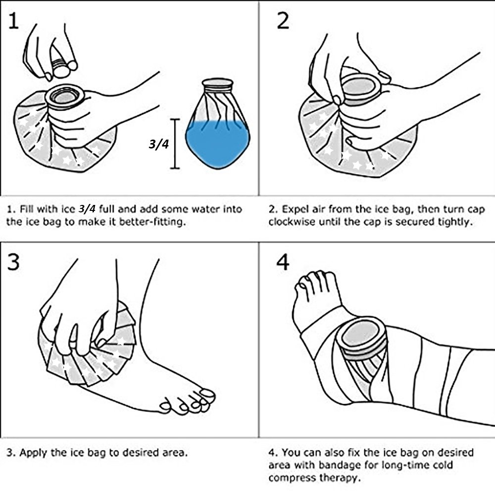 Pack of 3 Ice Bag, Pain Relief Reusable Cold Packs,Swelling Physiotherapy Medical Ice Cap Cooler for Shoulder, Head, Ankle, Back & Knee