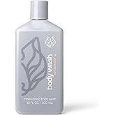 Black Wolf Moisturizing Body Wash for Men, Sandalwood - Mens Hydrating Bodywash for Dry, Dehydrated, & Sensitive Skin - Hyalu