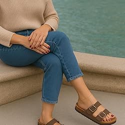 CUSHIONAIRE Lane Cork Footbed Sandals for Women