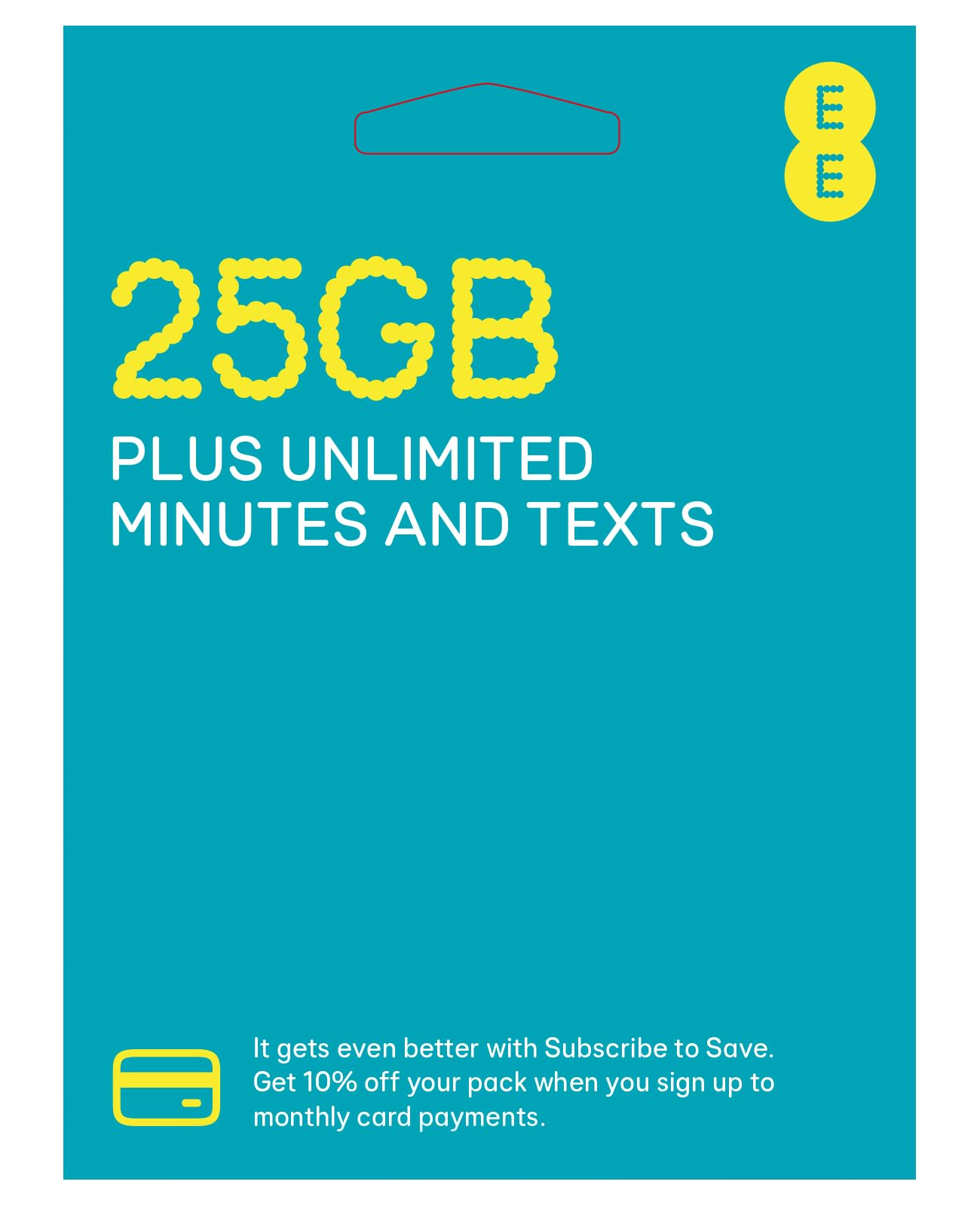 EE Pay As You Go SIM Card UK PREPAID PAYG £15 Bundle - 25GB + Unltd Texts & Mins
