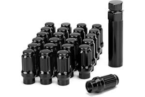 Dynofit 12mmx1.5 ET(Extended) 6 Spline Lug Nuts for 6 Lugs Aftermarket Wheels, 24pc M12x1.5 Closed End with 7.6mm Shank Compatible with Toyota Tacoma 4Runner, Special Lug Nuts for Spacers