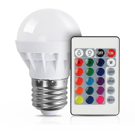 (1-PACK) LED RGBW Lampe XJLED Magic Dimmbare 3W LED RGB Glühbirne E27 Fassung mit RGB und Kaltweißem Licht, 16 Farben, 160°Ab