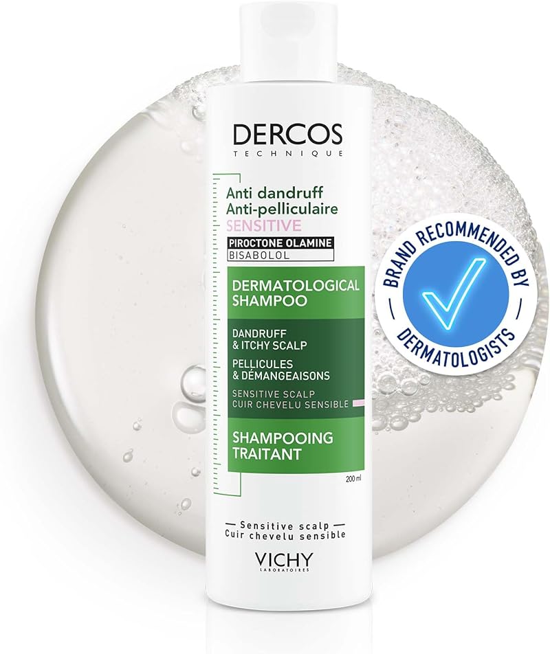 Vichy Dercos Anti-Dandruff Shampoo Sensitive Scalp Piroctone Olamine Salicylic