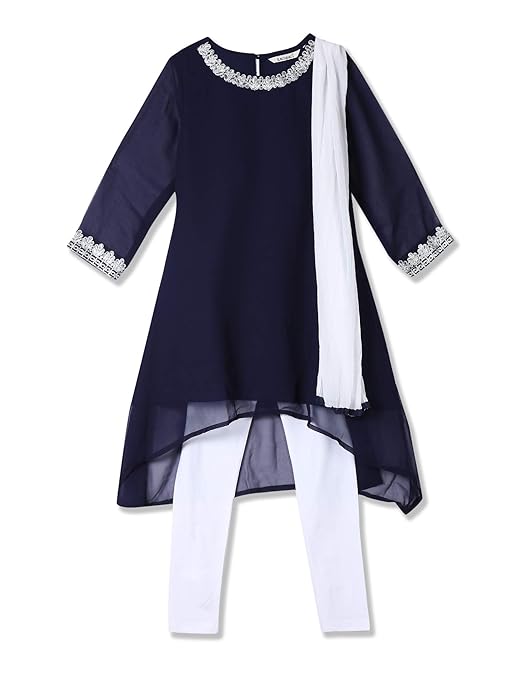 Girls' A-Line Regular Fit Salwar Suit Set (400017786629)