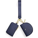 Kattee Mini Leather Wristlet Wallets for Women, RFID Blocking Wallet Women, Dual Pouch Keychain Coin Purse Change Pouch