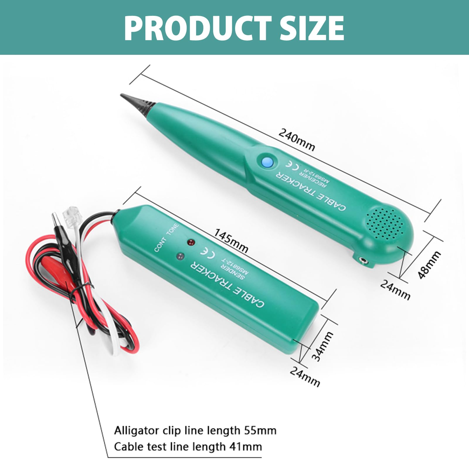 MS6812 Cable Tracker Kabelbruch Suchgerät, BYZESTY Multifunctional Cable Checker Wire Cable Tester, Cable Checker Leitungssucher, Leitungssuchgerät Für Netzwerk Wartung Collation, Telefonleitungstest 2