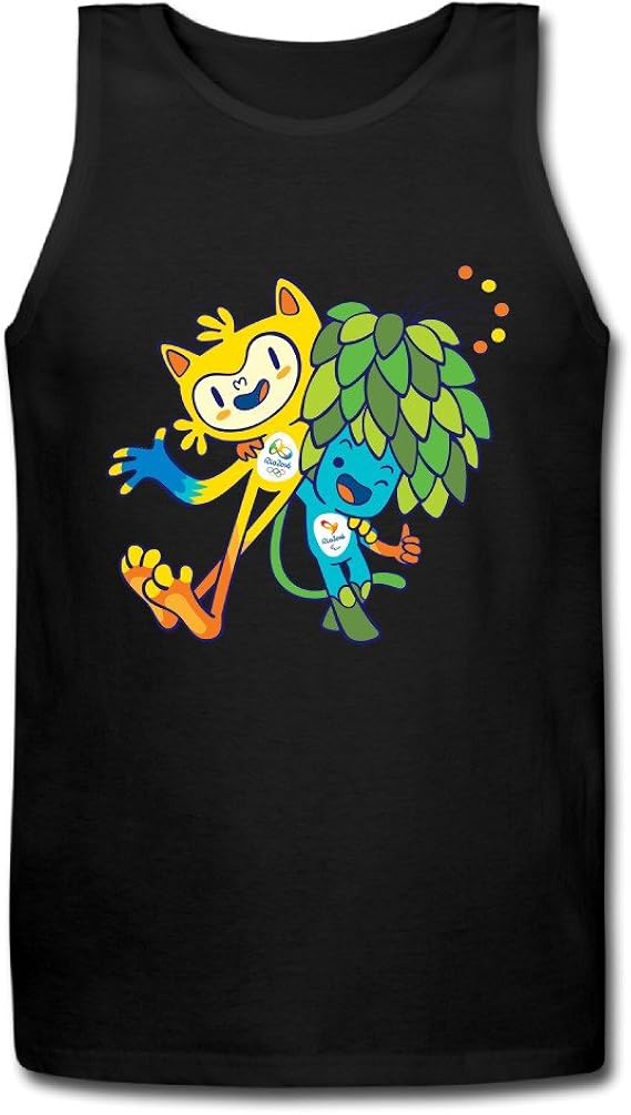 Ariアリ かわいい オリンピック マスコット キャラ プリント メンズ インナーシャツ カジュアルウエア タイトフィット Size Xxl Black タンクトップ 通販 Amazon