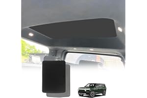 BestEvMod Foldable Roof Sunshade Compatible with 2022-2025 2026 Rivian R1S Accessories Upgraded Heat Reflective Tech Accessories Sunroof Reflective Sun Shade(Rear Only Black)