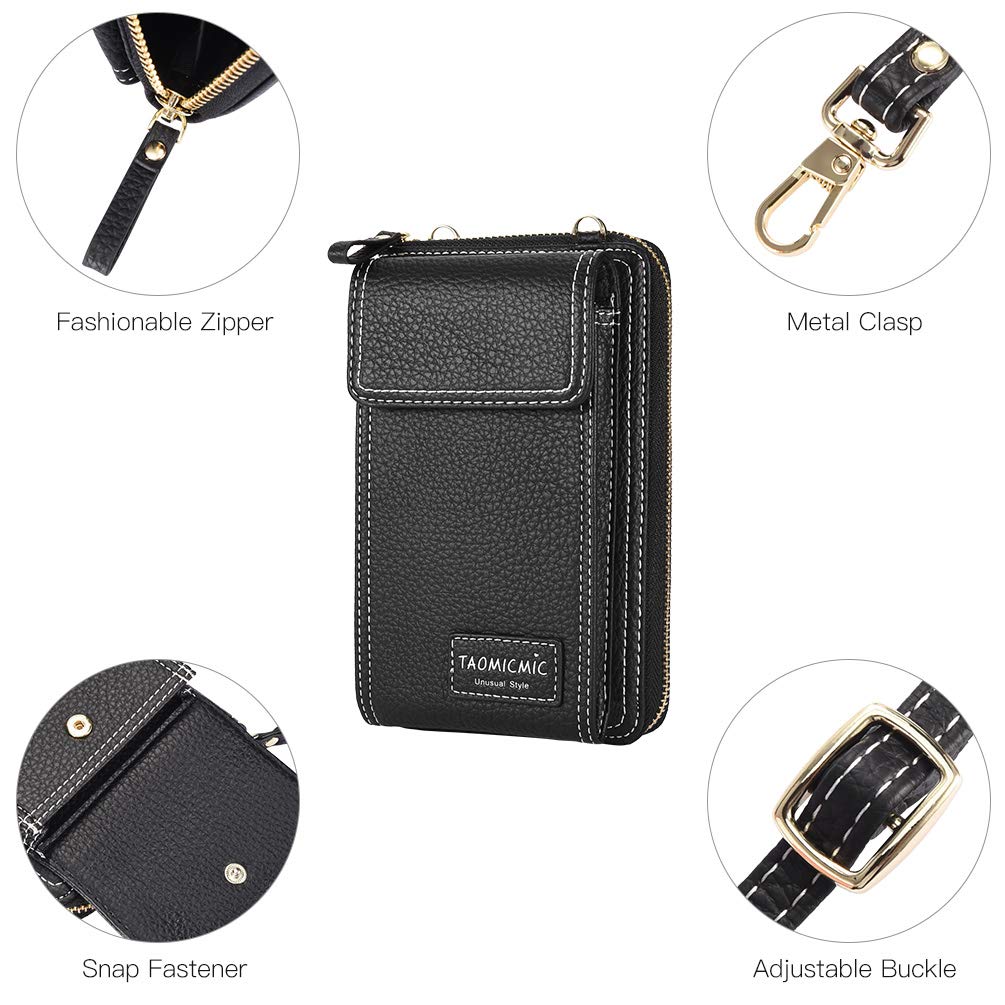 VBIGER - Bolso cruzados para mujer Negro negro1 11 * 4 * 17.5cm