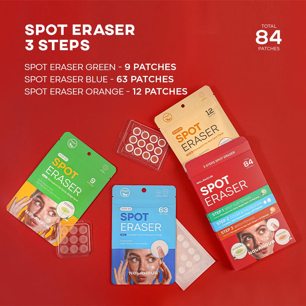 Spot Eraser Set of 84 Patches | Pimple Patches for Face for All Stages of Pimples | Face Patches that Feature Hydrocolloid Patches for Faster Results | Dark Spot Patch Pimple Set