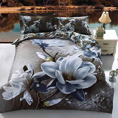 Joybuy Home Textile 3d Oil Painting Orchid Bedding Set Queen 4pcs Bed Sheet Set