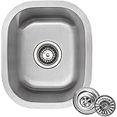 GZOII Undermount Bar Sink, 15''×13'' Single Bowl Small Stainless Steel Outdoor RV Sink with Drain Assembly