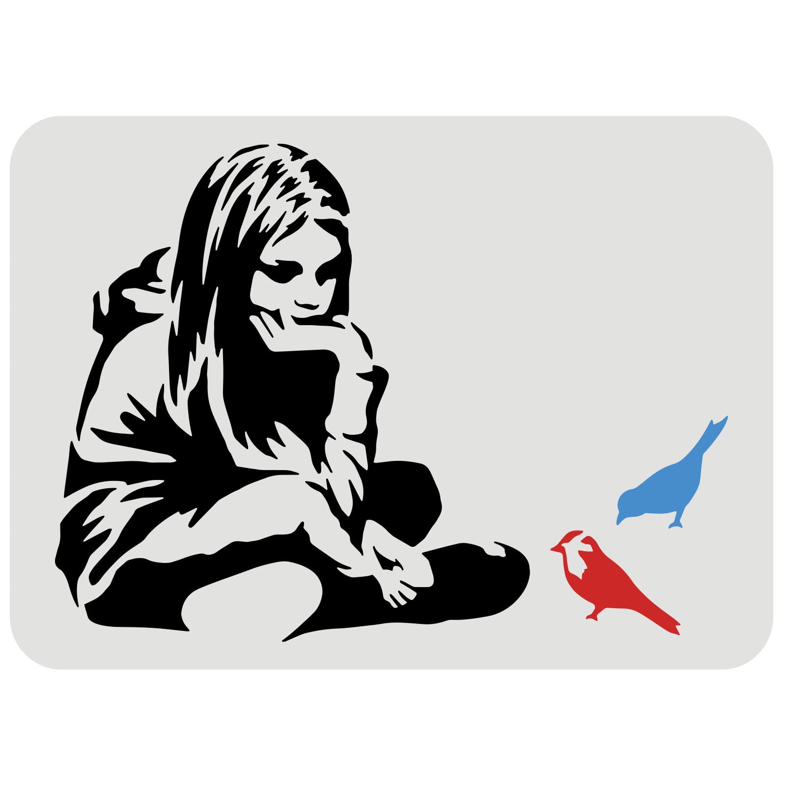 FINGERINSPIRE Banksy Girl with Blue Bird Stencil 29.7x21cm Reusable DIY Craft Banksy Decoration Stencil for Painting on Wall, Wood, Furniture, Fabric and Paper