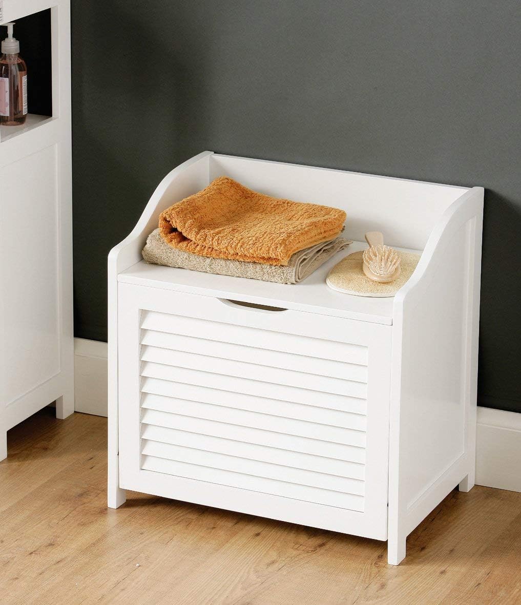 Premier Housewares Laundry Storage Cabinet, 53 x 51 x 36 cm - White, H53 x W51 x D36cm - Image 3