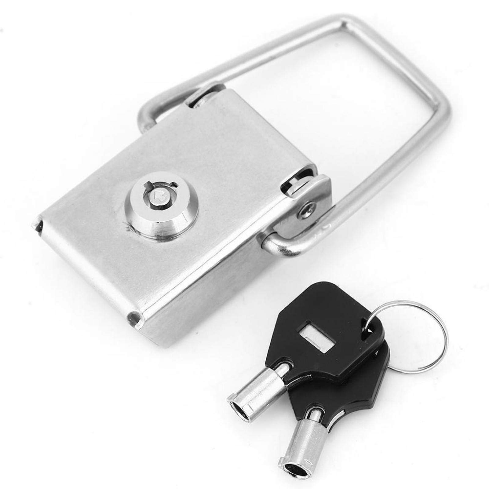 Stainless Steel Hasp, Safety Lock Box Case Toggle Latch Catch Buckle Clasp with 2 Keys for box, Cabinets and More(Steel wire 70mm)