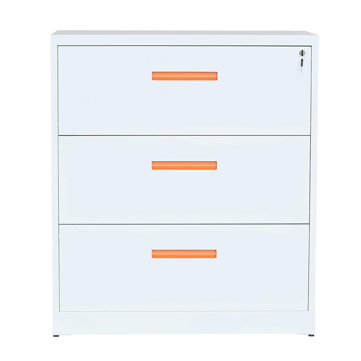 Modernluxe Lateral File Cabinet With Lock 3 Drawer Filing Cabinet For Office Home White Metal Office Products Cjp Org In