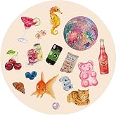 NaZaUK Cute Round Mouse Pad for Desk, Pink Kawaii Office Decor for Women, Office Supplies for Women, Personalized Computer Mouse Pads for Wireless Mouse 8.7x8.7 Inch