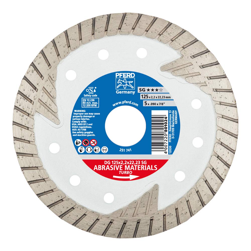 Pferd 68000022 Diamond Cutting Disc DG 125 x 2.5 x 22.23 for SG