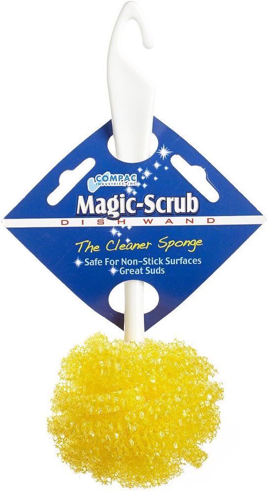 Compac MagicScrub Dish Sponge/Wand NonAbrasive Scrubber Sponge360