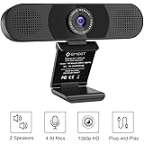 3 in 1 Webcam - eMeet C980 Pro HD Webcam, 2 Speakers and 4 Built-in Omnidirectional Microphones arrays, HD 1080P Webcam for Video Conferencing, Streaming, Noise Reduction, Plug & Play, w/Webcam Cover