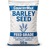 CountryMax 50LB Barley Seed Feed Grade Whole Grain | Livestock Feed Grain, Supports Poultry, Horses, Goats &amp; Small Animals, Versatile Farm Use, Quality Whole Barley
