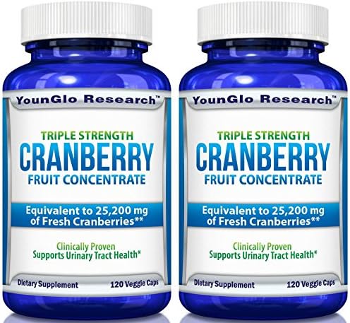 Cranberry Pills - Triple Strength PACRAN Concentrate - Supports Urinary Tract Health - 120 Soy-Free Non-GMO Vegetarian Capsules (2 Pack)