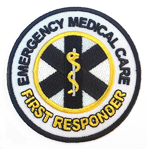 Emergency Medical Care First Responder Patch Embroidered Iron on Badge / 3 Inch DIY Applique First Aid CPR AED