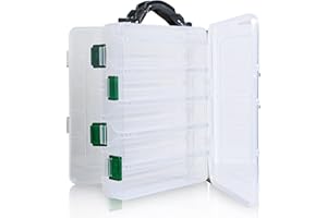 Realure Double Sided Lure Box with Handheld,4.5x17x20cm Small Fishing Lure Box,Sea Fishing Tackle Box,for Hard or Soft Lures,