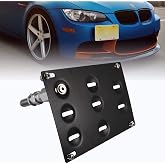 runmade Tow Hook License Plate Bracket Compatible with BMW E/F Series | Fits BMW E39/E46/E90/E91/E92/E93/E70/E71/F10/F30. T6061 Aluminum. No-Drill Tow Hook Mount.