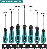 YUFANYA 7pc Screwdriver Set Magnetic CRV Heavy Duty Chrome Vanadium view 2