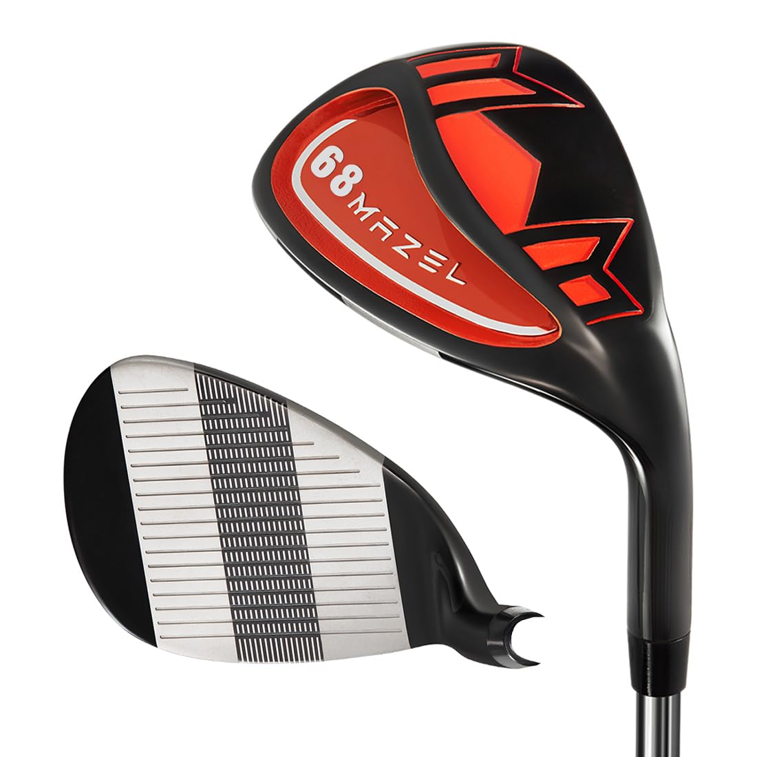 MAZEL Golf Lob Wedge 68,70,72 Degree 35 Inch Right Handed, CNC Milled Face Sand Wedge,Picthing Wedge (Orange, 68 Degrees)