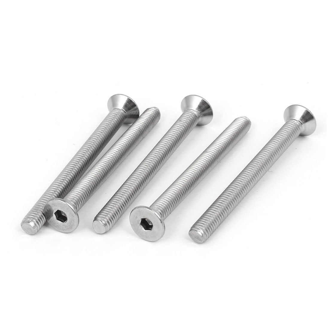 Sourcingmap M5x55mm 316 Stainless Steel Countersunk Flat Head Hex Socket Cap Screw 5pcs