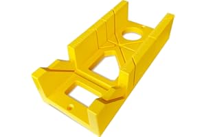 Hanpex 12 Inch Heavy Duty Mitre Box Cuts Both 45 Degree and 90 Degree Miter Angles for Accurate Cutting, Impact-Resistant ABS