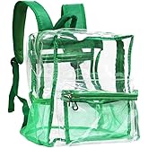 KekeInt'l Clear Backpack Heavy Duty PVC Clear Backpack, 40lbs(Green)