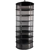 Growsun 2ft 8 Layer Black Mesh Hanging Herb Drying Rack Dry Net